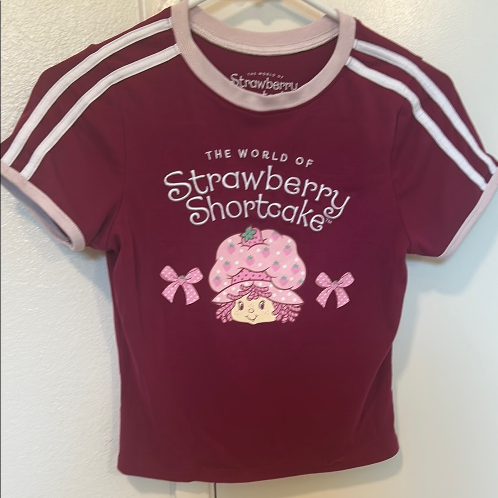 Hybrid Apparel Red and Pink Retro Crop Top